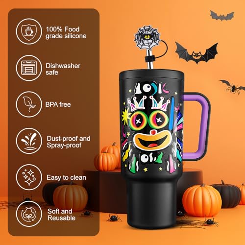 8PCS Halloween Silicone Straw Covers for Stanley Tumblers 10mm