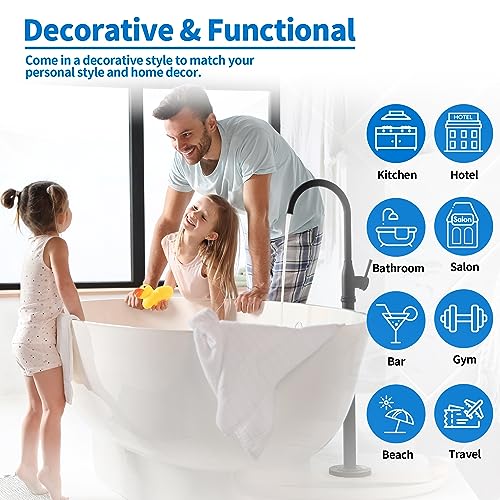 HOMERHYME Microfiber Hand Towels - 6 Pack, White, 25" x 15" Quick Dry