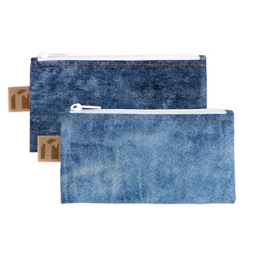 Bumkins Roamio Reusable Snack Bags - Denim On Denim, 2-Pack