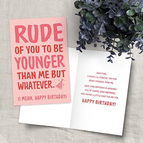 Funny Birthday Card for Friend or Sister - Humorous Sarcastic Joke