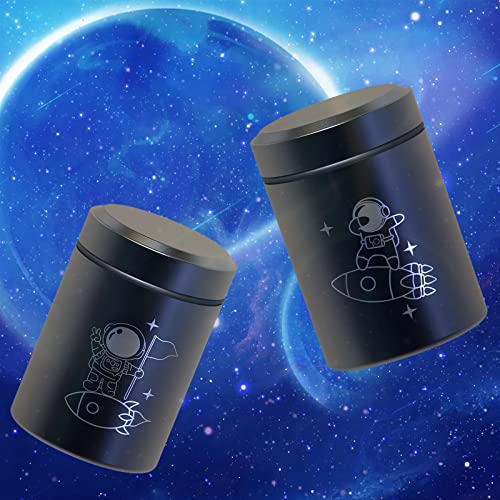 2 Pack Portable Storage Jars - Airtight Smell Proof Containers (Black & Black)