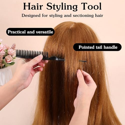 Neyauo 3-Row Hair Styling Comb Set with Rat Tail (2 Pcs)