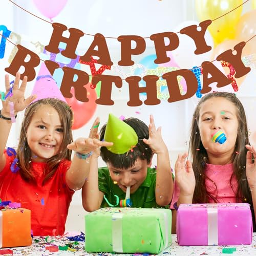 Brown Happy Birthday Banner for Kids & Adults - 13-Piece Set