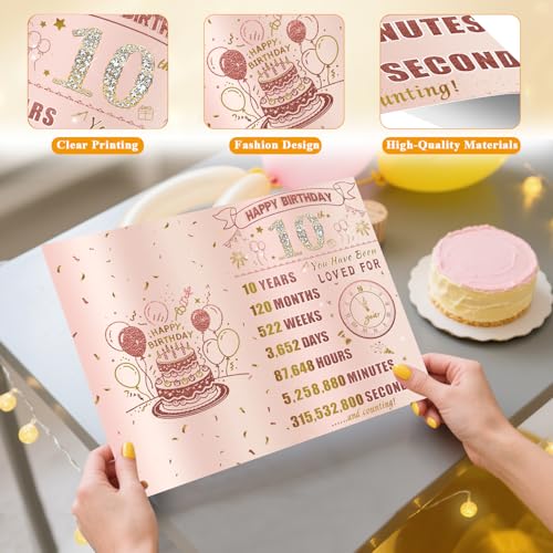 10th Birthday Card for Girls - Unique Birthday Gift & Decor