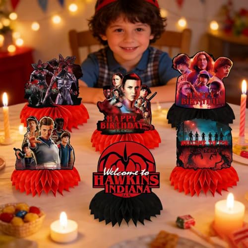 9-Piece Stranger Things Honeycomb Table Centerpieces Party Decor