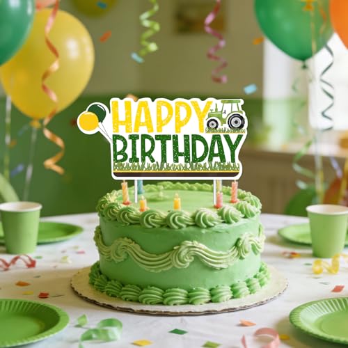 Farm Tractor Birthday Cake Topper for Kids Party Decorations
