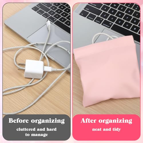 Larrel PU Leather Snap Small Pouches 4-Pack Pink Travel Purse Organizers