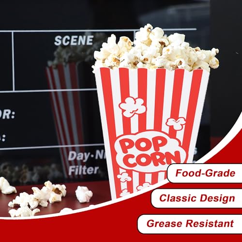 Homrelaxy 24 Pcs Paper Popcorn Boxes for Parties - Food-Grade Containers
