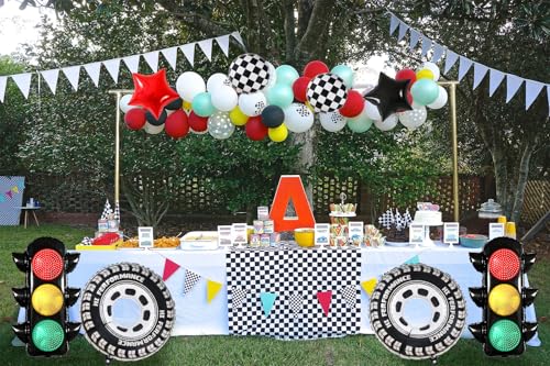 2nd Birthday Race Car Balloon Set - 9Pcs Racing Theme Decor