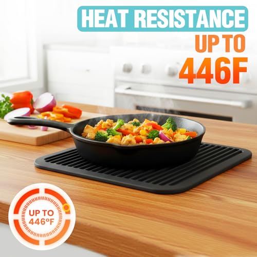 Silicone Trivets for Hot Pots and Pans - 12x9 Inch Non-Slip Mat
