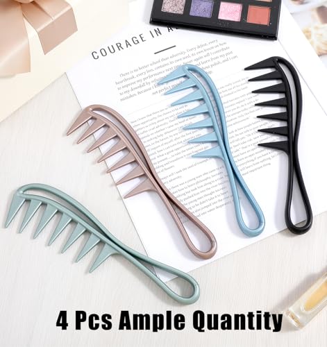 Thrymme Wide Tooth Comb for Curls - 4 Pack Hair Detangling Combs