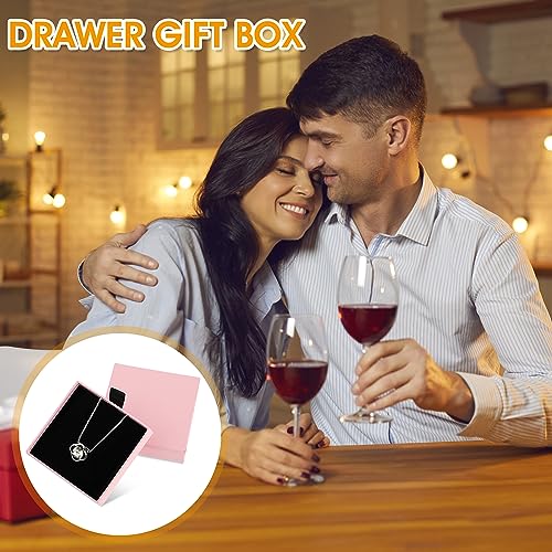 Yolev Pink Jewelry Gift Boxes - 2 Pack Cardboard for Necklaces, Earrings, Bracelets