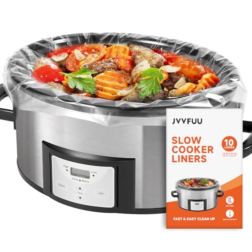 JVVFUU 10-Pack Slow Cooker Liners 6-10 Quart, 14x22 inch, Disposable