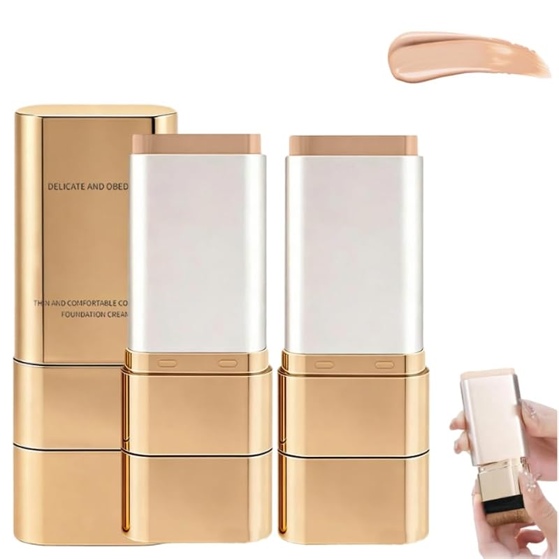 Dual-Ended Concealer Foundation Stick 3-in-1 Makeup Stick #03 Pinkish Beige 2PCS