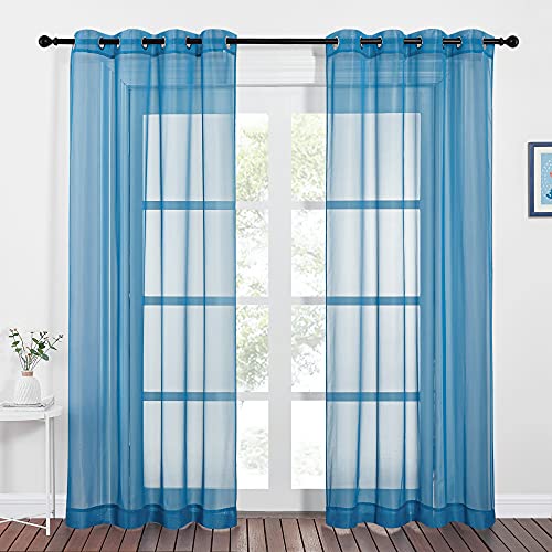 NICETOWN Sheer Curtains for Bedroom Windows 84 inch Length, Grommet