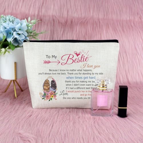 Sfodiary Bestie Makeup Bag - Friendship Birthday & Graduation Gift for Women