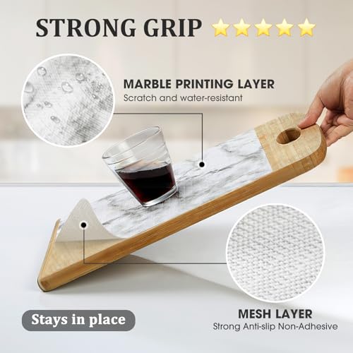 Viseeko Non-Adhesive Marble Shelf Liner - 12in x 10ft Waterproof Drawer Mat
