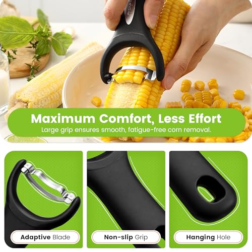 Spring Chef Stainless Steel Corn Peeler Tool - Black, 1 Pack
