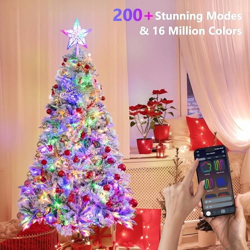 Brizled 9-Inch RGB Christmas Tree Topper with App & Bluetooth Control