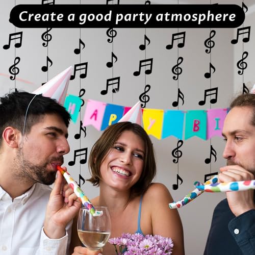 8-Piece Music Note Hanging Swirl Decorations for Music Theme Parties