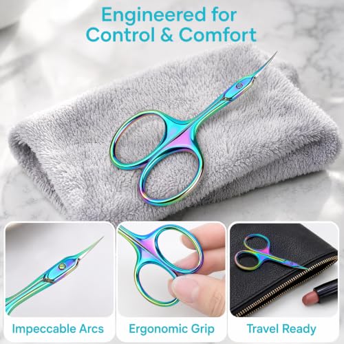 Cuticle Scissors - Extra Fine Curved Tip Stainless Steel Nail Scissors