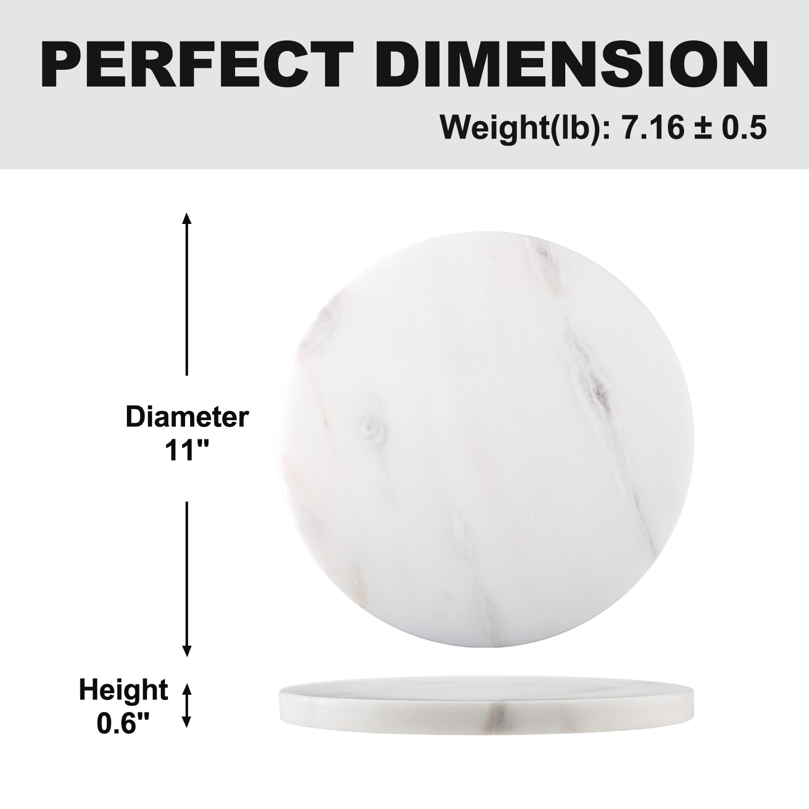 Koville African Natural Marble Cutting Board for Kitchen, 16inch Round Hand Crafted Marble Slab for Cheese, Charcuterie, Pastry Board - Wedding Gift, House Warming Gift(Namib Fantasy)
