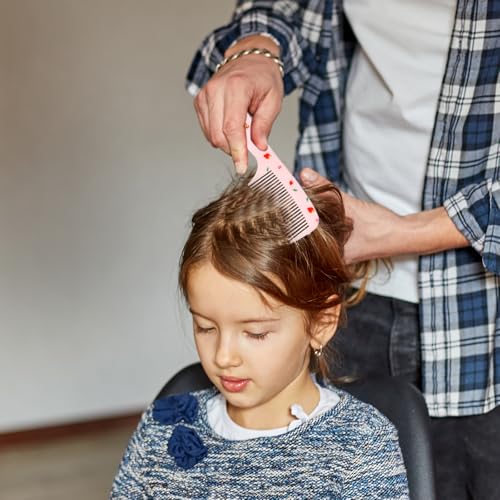 LLOUSSAK Baby Comb Set - 2Pcs Anti-Static Pink Toddler Hair Combs with Rat Tail
