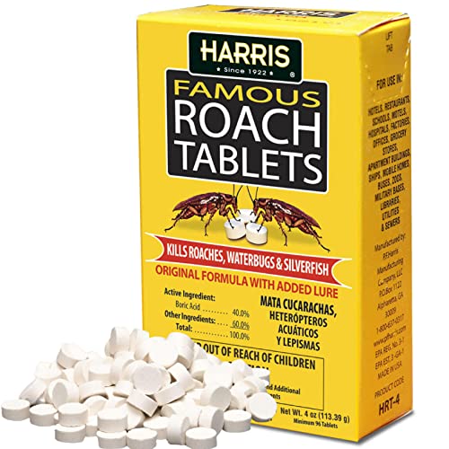 Harris Roach Tablets - Boric Acid Roach Killer (4oz, 96 Tablets)