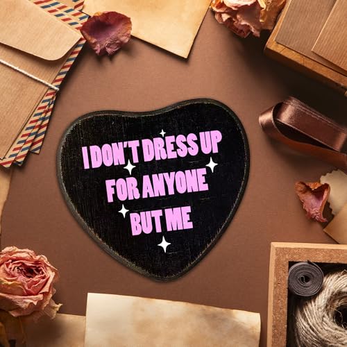 Gothic Heart Shape Wooden Hanging Sign - Retro Wall Art Decor