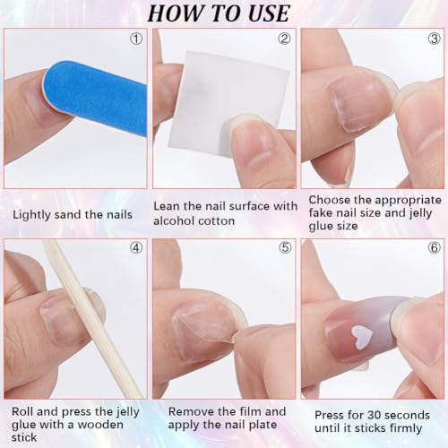 Cat Eye Press On Nails Almond Medium Pink Mermaid Reusable False Nails