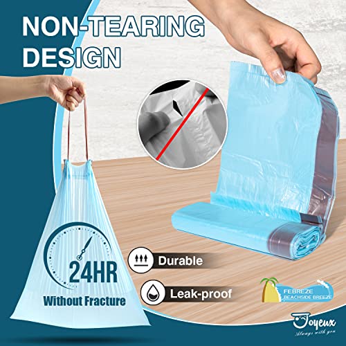 JOYEUX 2.6 Gallon Small Trash Bags with Drawstring, 66 Count - Beachside Breeze