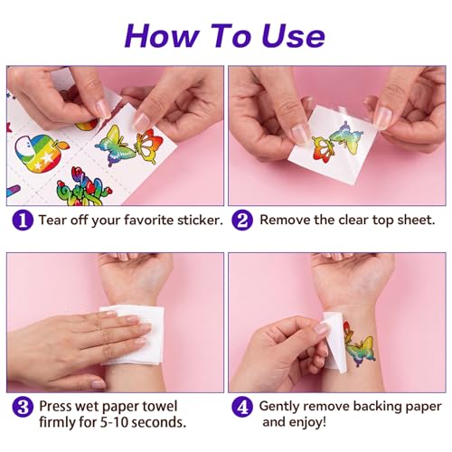 MCKTAT 108 Pcs Glitter Pride Temporary Tattoos Waterproof Body Art