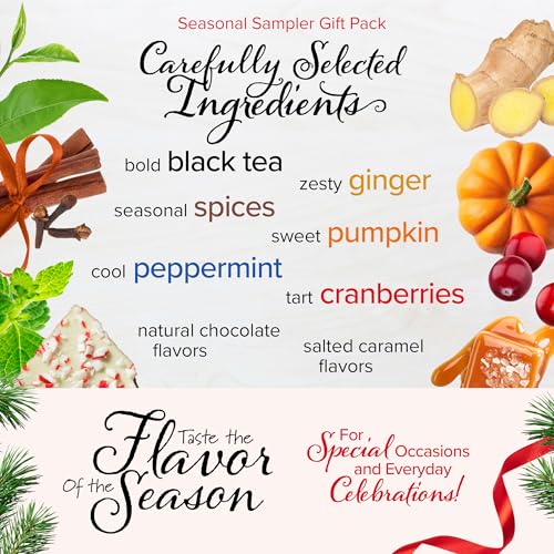 Bigelow Seasonal Tea Collection Gift Set, 64 Tea Bags - Includes Pumpkin Spice, Peppermint & More