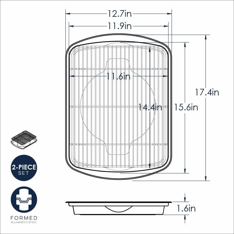 Nordic Ware Oven Crisp Baking Tray Set - 2-Piece Natural Aluminum for Air Frying & Baking | 17 x 12 Inches
