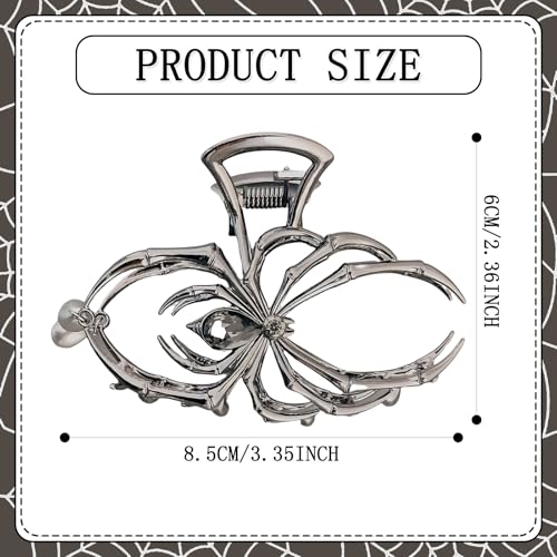 Spider Hair Claw Clip Metal Rhinestone Halloween Hair Accessory