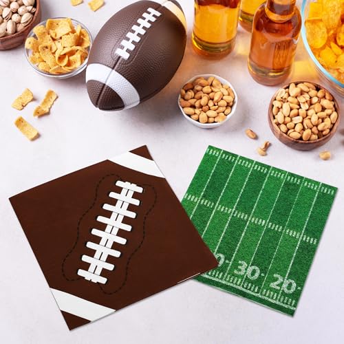 Football Party Supplies - 50 PCS Disposable Napkins (6.5 Inch) for Game Day