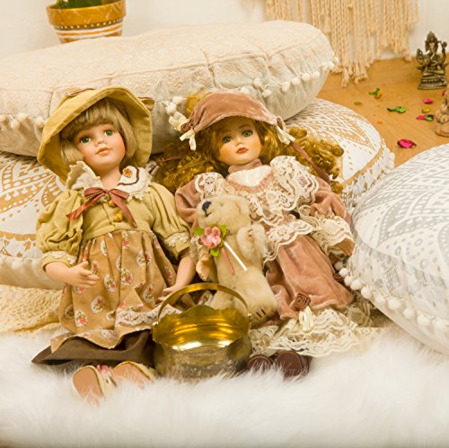 Mandala Life ART Bohemian Floor Cushion Cover - 32" Round Golden Lotus