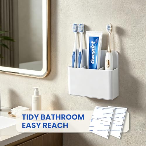 White Magnetic Toothbrush Holders - Travel Essentials for Cruise