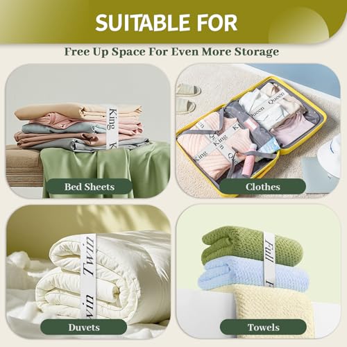 4 Pieces Queen Bed Sheet Organizer Bands - Elastic Linen Labels