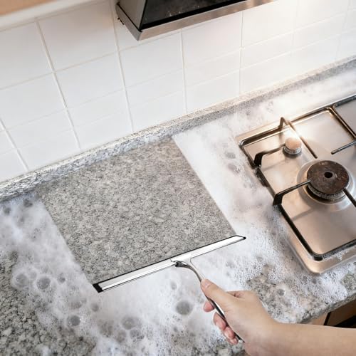 10-Inch Shower Squeegee - Stainless Steel & TPR Rubber for Streak-Free Cleaning