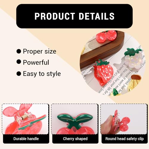 LOGJAM 10 PCS Fruit Hair Claw Clips Small Acetate Non-Slip Hair Accessories