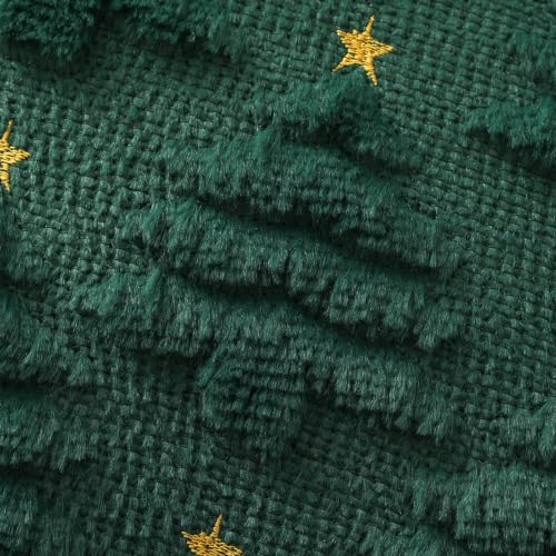 DecorUhome Christmas Tree Dark Green Throw Pillow Covers 16x16 Set of 2 - Holiday Decor