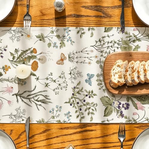 RABUSOFA Floral Summer Table Runner 13x72 Inch - Vibrant Home Decor