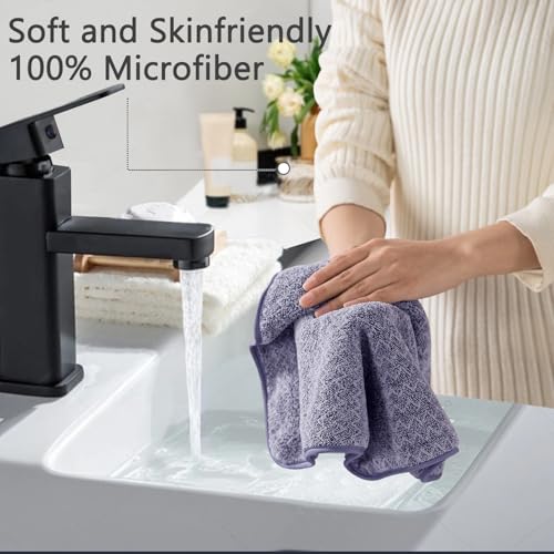 Ycosy Microfiber Hand Towel Set 16x31 Inches - 2-Piece, Dark Purple