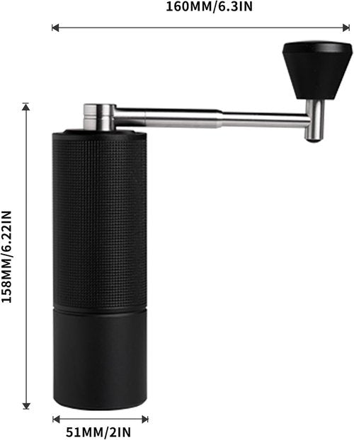 TIMEMORE C3S Pro Manual Coffee Grinder with Stainless Steel Conical Burr, All-Metal Body, Adjustable Setting for Espresso/Pour Over/French Press, Capacity 25g, Compact Foldable Hand Grinder, Black