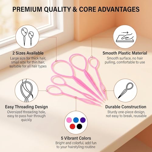 UPSTORE 10-Piece Plastic Magic Hair Braider and Ponytail Styling Kit
