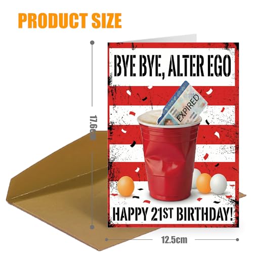 Funny 21st Birthday Card - Finally Legal Fake ID Joke Design with Envelope