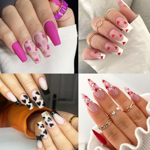 Valentine Heart Nail Stickers 3D Self-Adhesive Love Decals