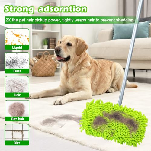 SureOBliss 2PCS Chenille Mop Pads for Swiffer Sweeper - Reusable Dry & Wet Cloths, Compatible with 10x12in Flat Mops, Multi-Surface Cleaning (Variation 2)