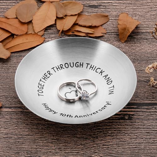 10th Anniversary Tin Gift for Him & Her - Wedding Keepsake Tray by Fleure Esme